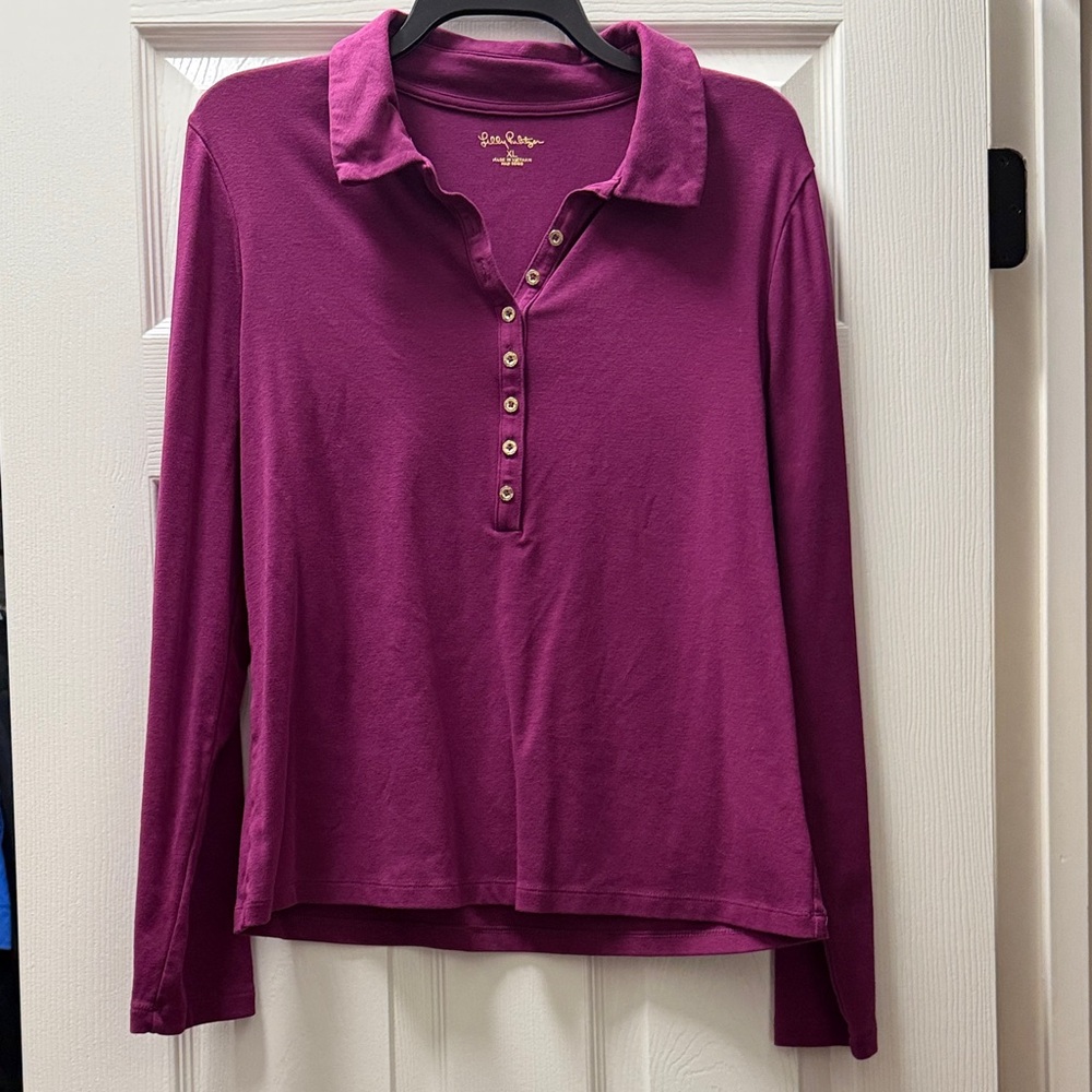 Lilly Pulitzer Reema Long Sleeve Polo